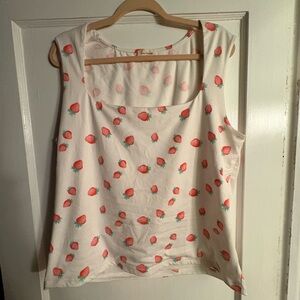 Square-Neck Strawberry Tank